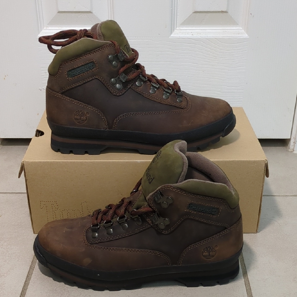 New! Timberland Euro Hiker Brown Leather Boots, Men's Size 9W